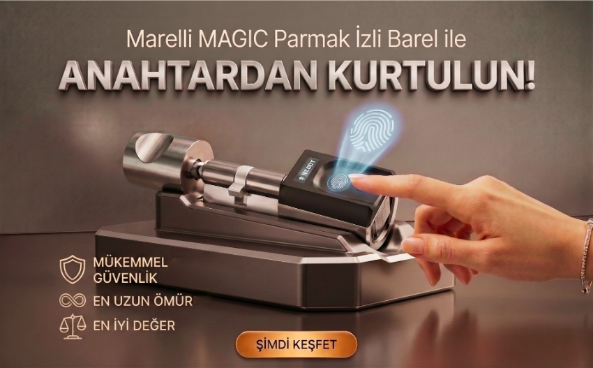 Marelli MAGIC Parmak İzli Çelik kapı bareli ile anahtardan kurtulun!